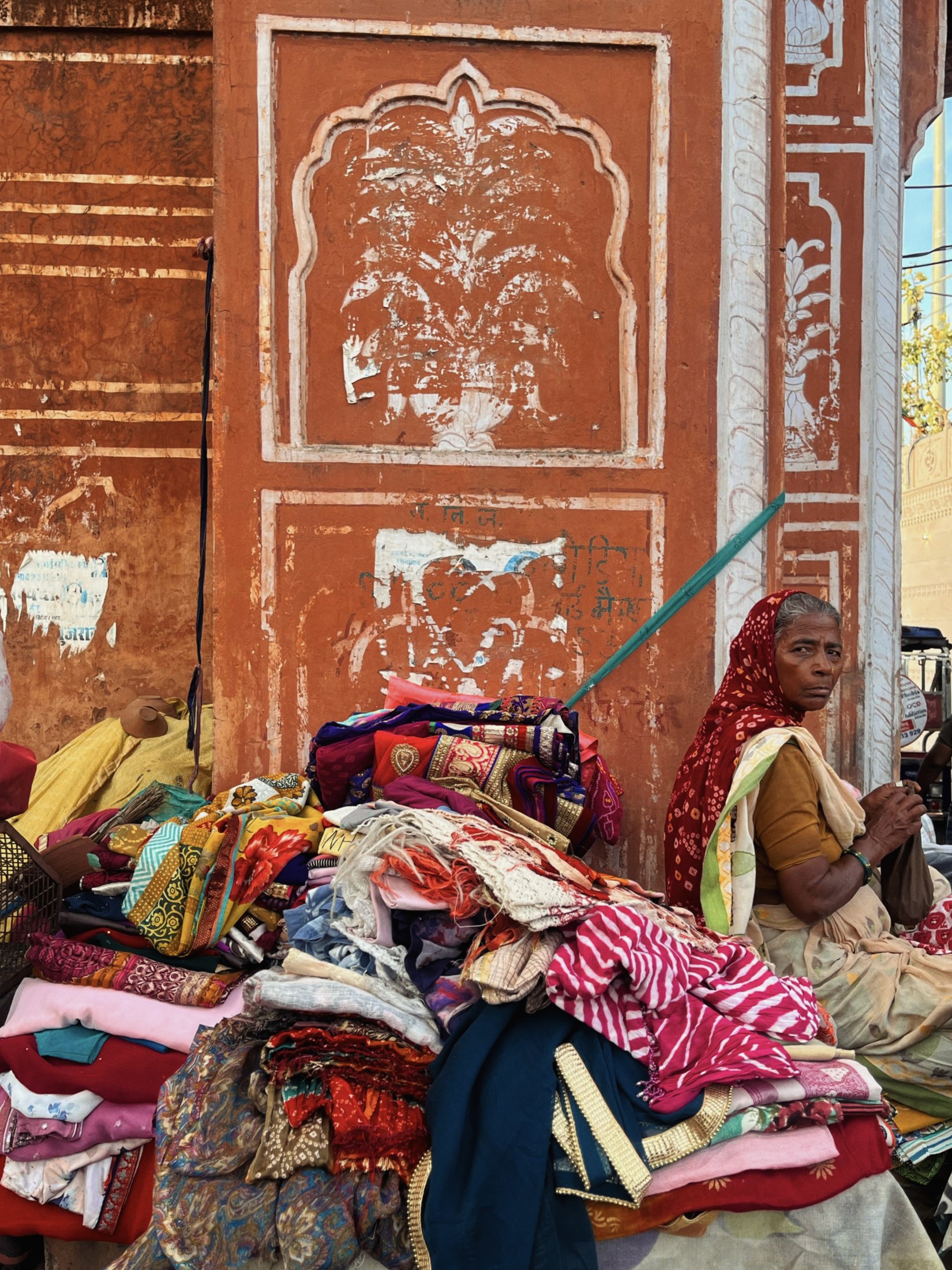 Marche de saris au Rajasthan